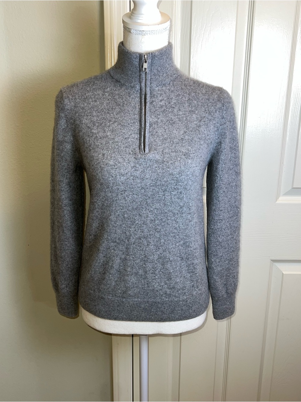 QUINCE Mongolian Cashmere Quarter Zip Sweater
